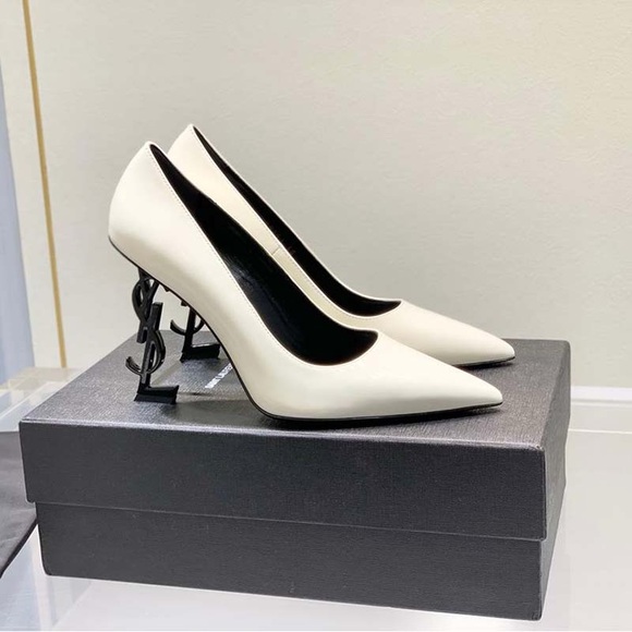 YSL Saint Laurent Classic Lettering High Heels - Picture 1 of 9